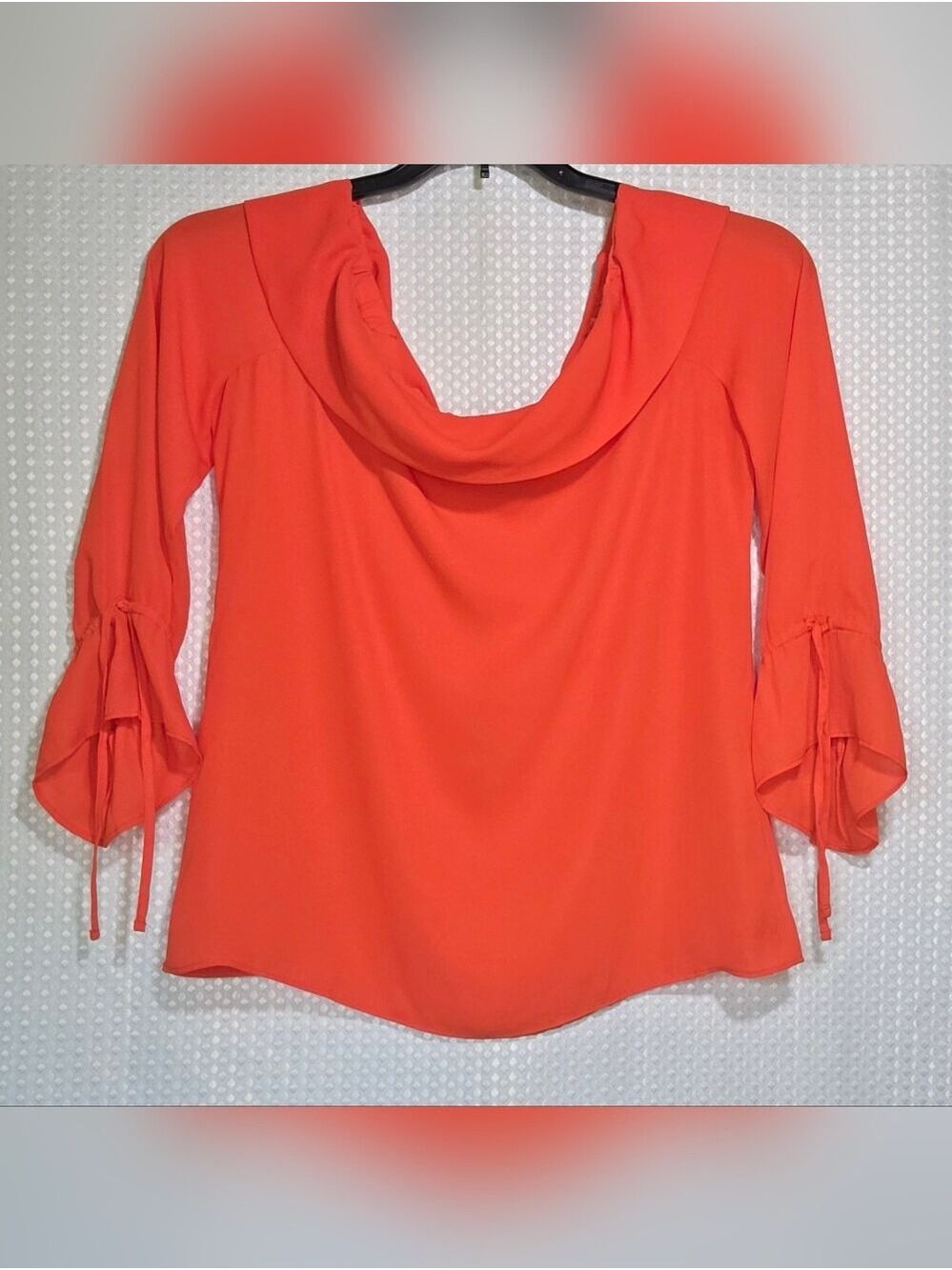Banana Republic Coral Off Shoulder Blouse Bell Sleeve Top XS - Picture 6 of 10